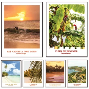 Impression sur toile Guadeloupe paysage huile – décoration murale élégante
