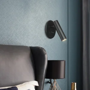 Applique murale LED intégrée avec interrupteur réglable pour tête de lit et chambre