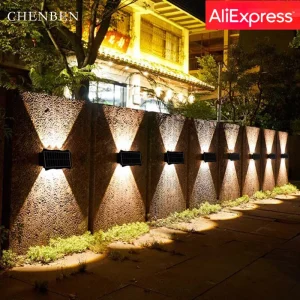 Applique murale solaire extérieure étanche IP65 lumière chaude pour jardin et terrasse