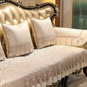Housse de canapé jacquard polyester antidérapante luxe pour fauteuil