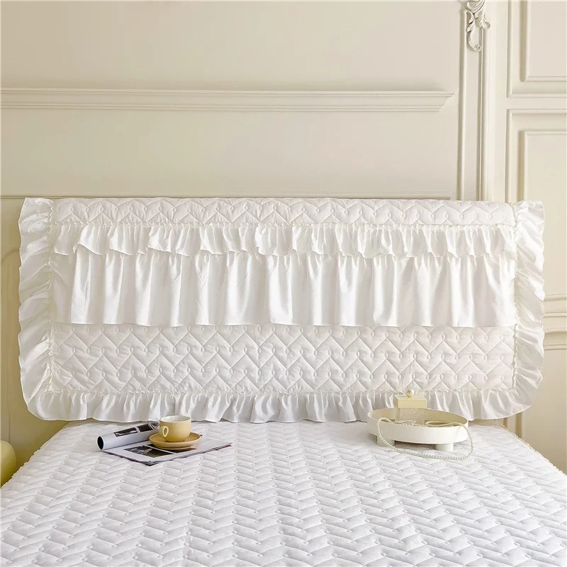Housse de tête de lit matelassée en dentelle plissée pour lit 1,2m à 2,2m - Ombre Interieur – Image 4