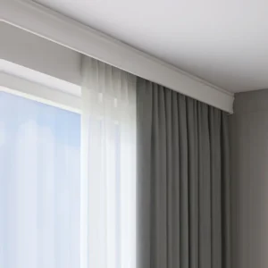 Boîte à cassette pour rideau double rails, installation plafond ou mur, longueur personnalisée 40-175 pouces