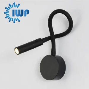 Lampe murale de lecture flexible à col de cygne 3W LED pour tête de lit blanc et bureau