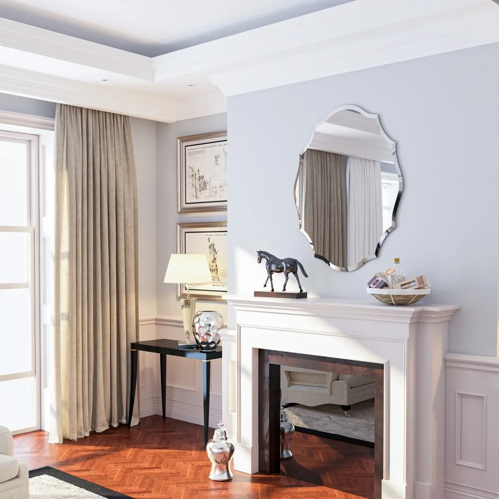 Miroir mural asymétrique en verre 5 mm LUVODI décoratif élégant – Image 4