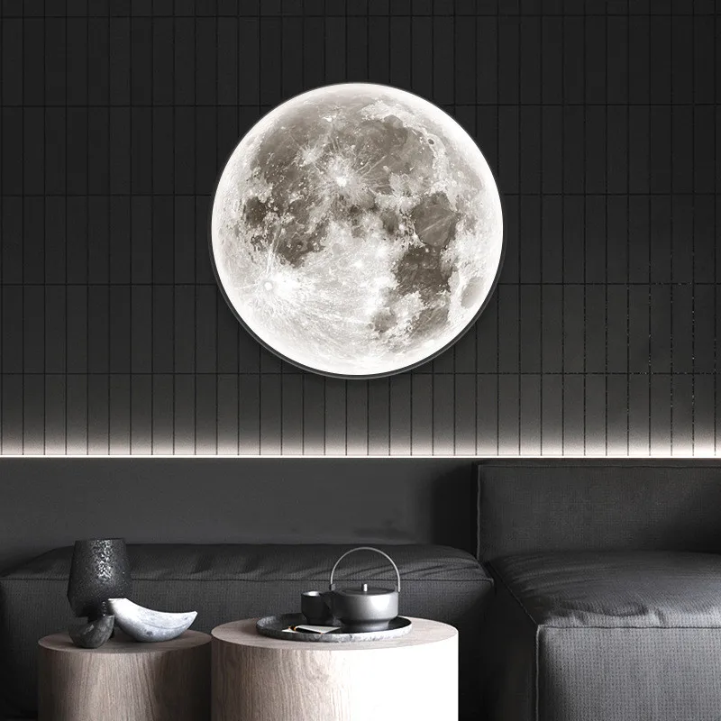 Lampe murale LED en forme de lune avec télécommande, design romantique pour salon ou chambre – Image 2