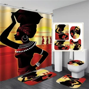 Rideau de douche africain polyester