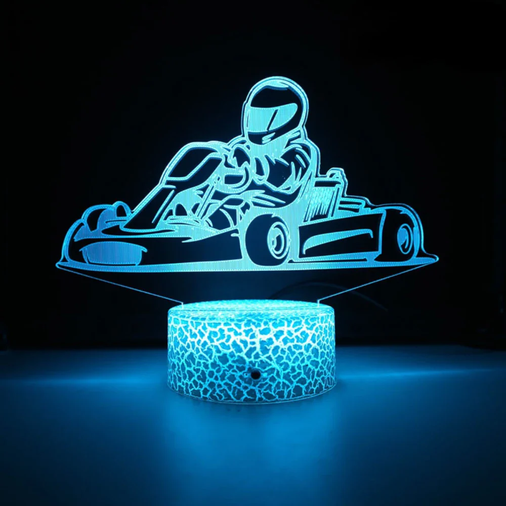 Lampe de chevet 3D 16 couleurs avec télécommande - Veilleuse décorative pour chambre garçon ou homme – Image 3