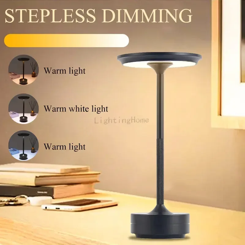 Lampe de table tactile LED rechargeable sans fil, design nordique moderne pour chevet et bureau – Image 3