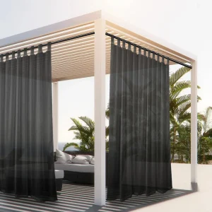 Rideau terrasse transparent imperméable pour pergola et porche - Polyester translucide
