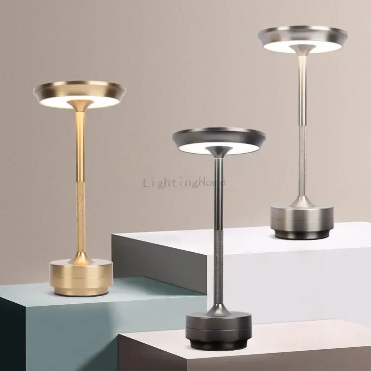 Lampe de table tactile LED rechargeable sans fil, design nordique moderne pour chevet et bureau