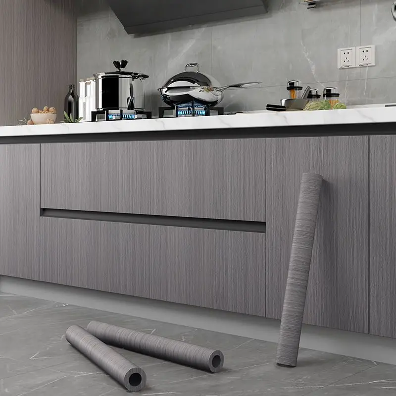 Papier peint adhésif imitation bois pour meuble de cuisine, résistant à l'huile et imperméable – Image 3