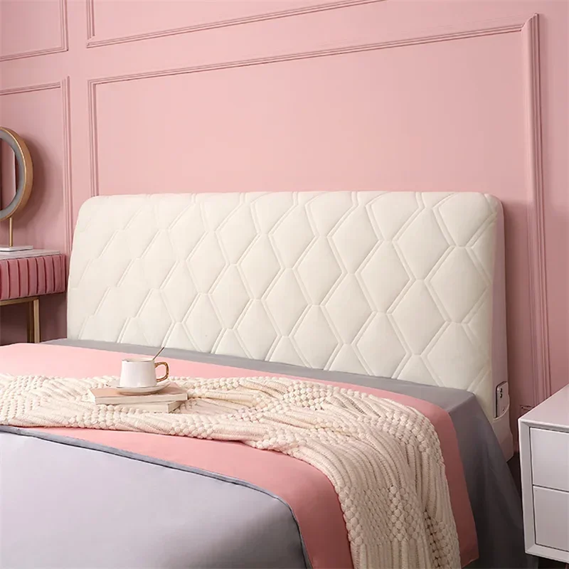 Tête de lit matelassée épaisse en peluche pour chambre de fille, couleur unie, décoration maison – Image 4