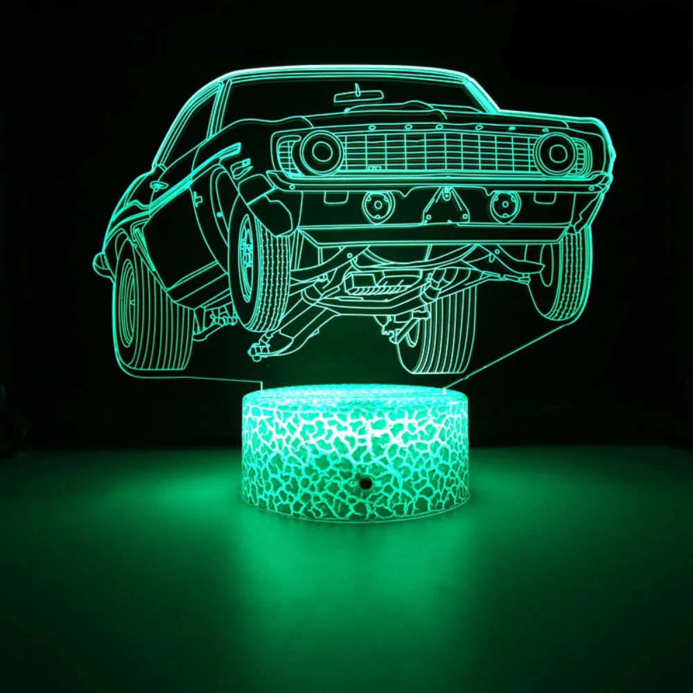 Lampe de chevet 3D 16 couleurs avec télécommande - Veilleuse décorative pour chambre garçon ou homme – Image 5