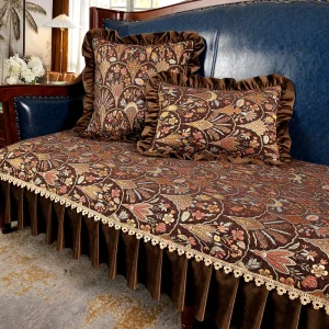 Housse de canapé jacquard chenille polyester antidérapante protection décorative