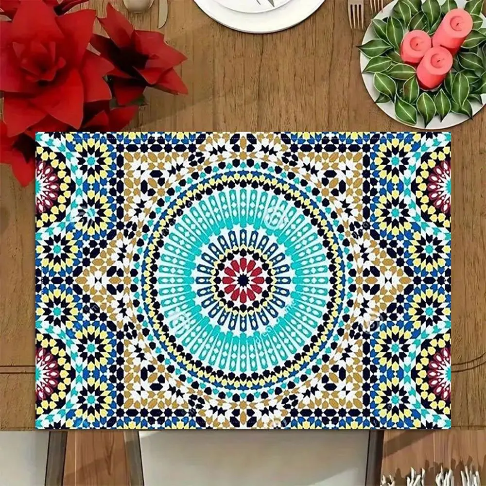 Dessous de plat marocain 30x40cm en polyester - 2 ou 4 sets pour décoration de table moderne – Image 4