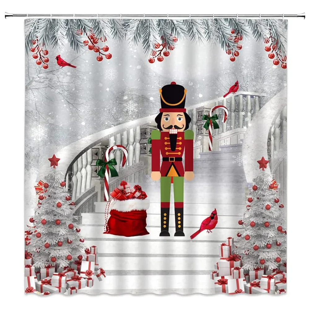 Rideau douche noël sapin casse noisette – Image 9