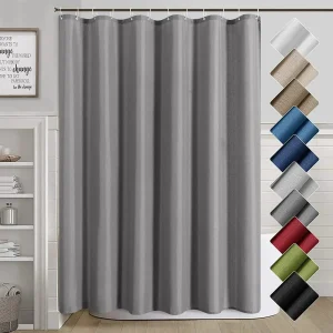 Rideau de douche gris en polyester