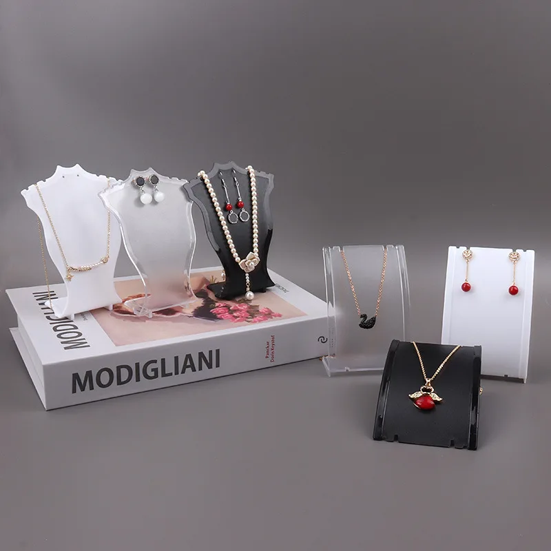 Mini présentoir de colliers en acrylique, mannequin porte-bijoux pour vitrine et rangement – Image 3