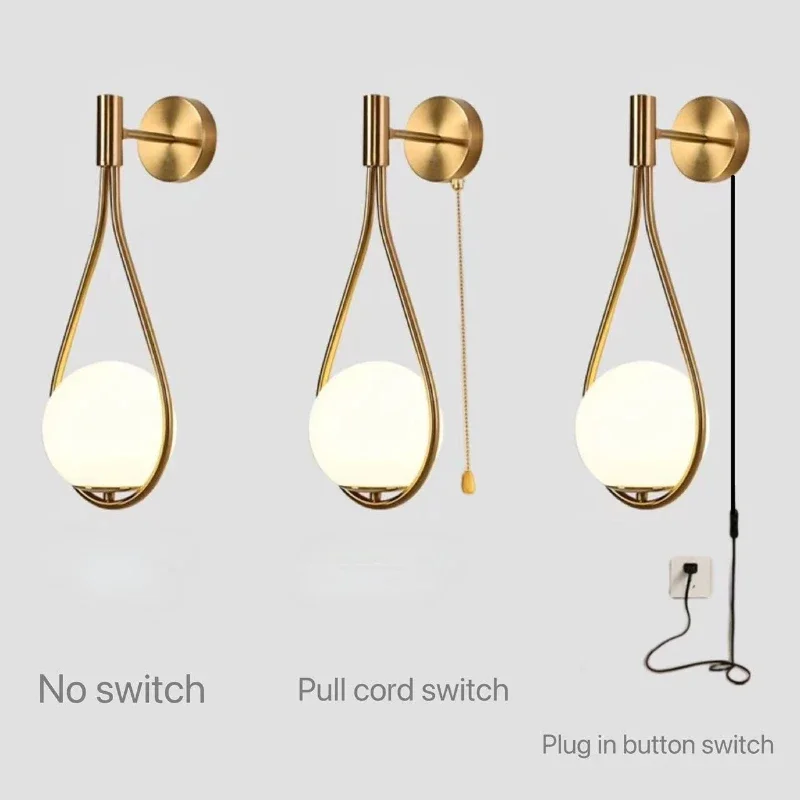 Applique murale LED avec prise design nordique moderne pour chambre et salon – Image 4