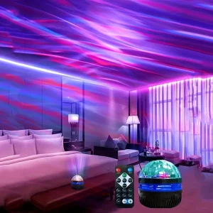 Projecteur galaxie USB Aurora RGB rotatif 360° avec télécommande DMX pour ambiance cinéma maison