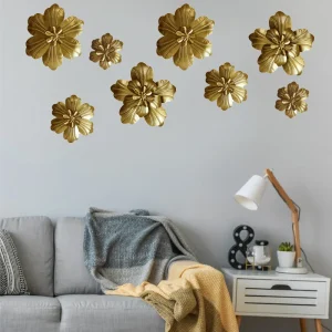 Suspension murale dorée style nordique, décoration ronde en métal pour chambre et salon