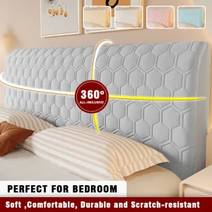 Housse de tête de lit extensible en nid d'abeille matelassée anti-salissure pour chambre