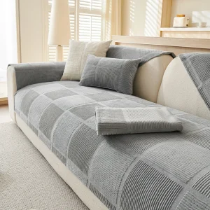 Housse canapé velours plush épaisse antidérapante confort déco