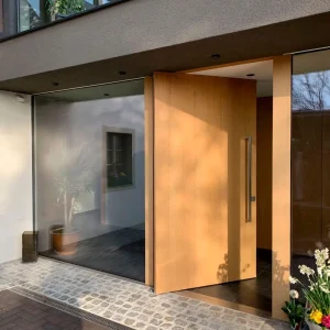 Porte d'entrée extérieure en aluminium haute sécurité avec isolation thermique pour décoration résidentielle
