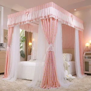 Moustiquaire Princesse Polyester Double Couche Canopée Lit Décor Confort