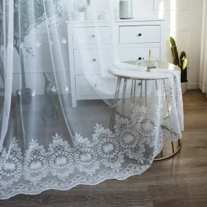 Voilage blanc transparent en 140x200
