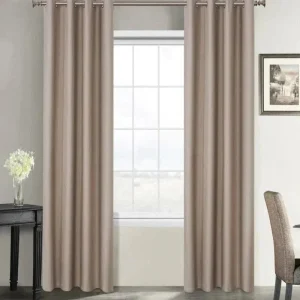 Rideau moderne beige avec oeillets