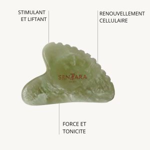 Gua Sha Cœur à Dents – Jade Vert – Sentara