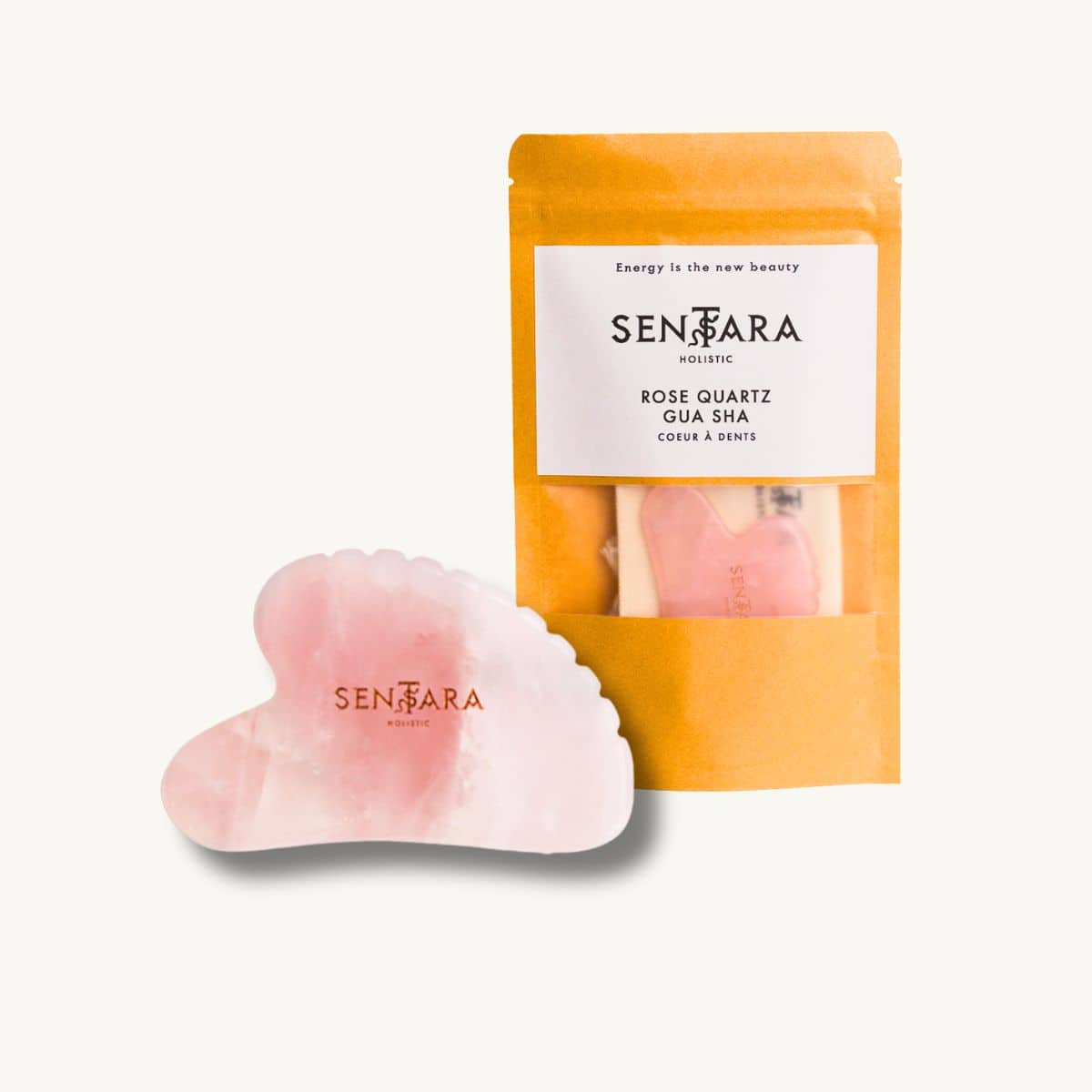 Gua Sha Cœur à Dents – Quartz Rose – Sentara – Image 3