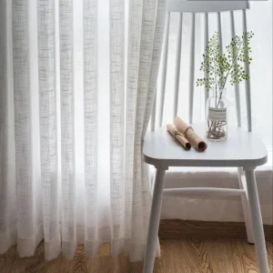 Rideau blanc transparent en polyester