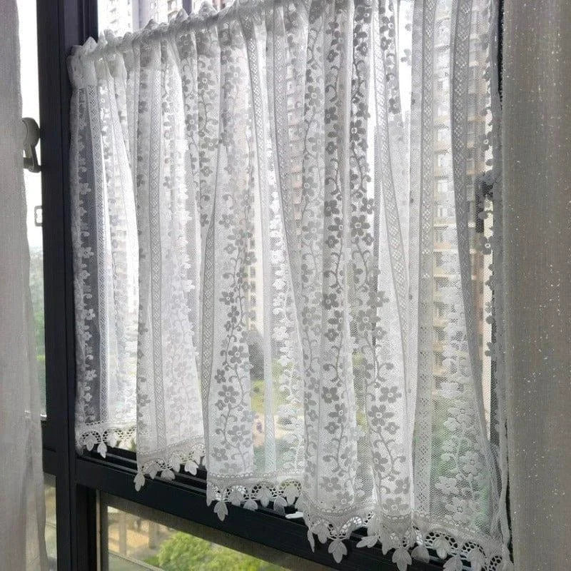 Petit rideau en dentelle blanc – Image 5