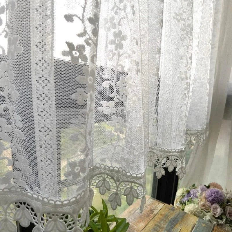 Petit rideau en dentelle blanc – Image 4