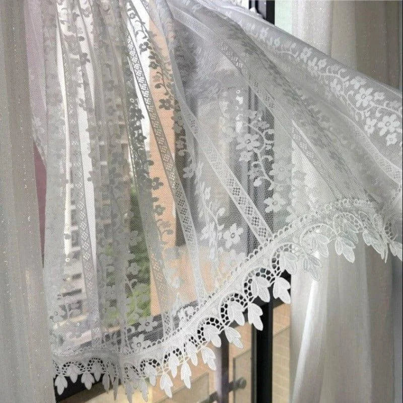 Petit rideau en dentelle blanc – Image 2