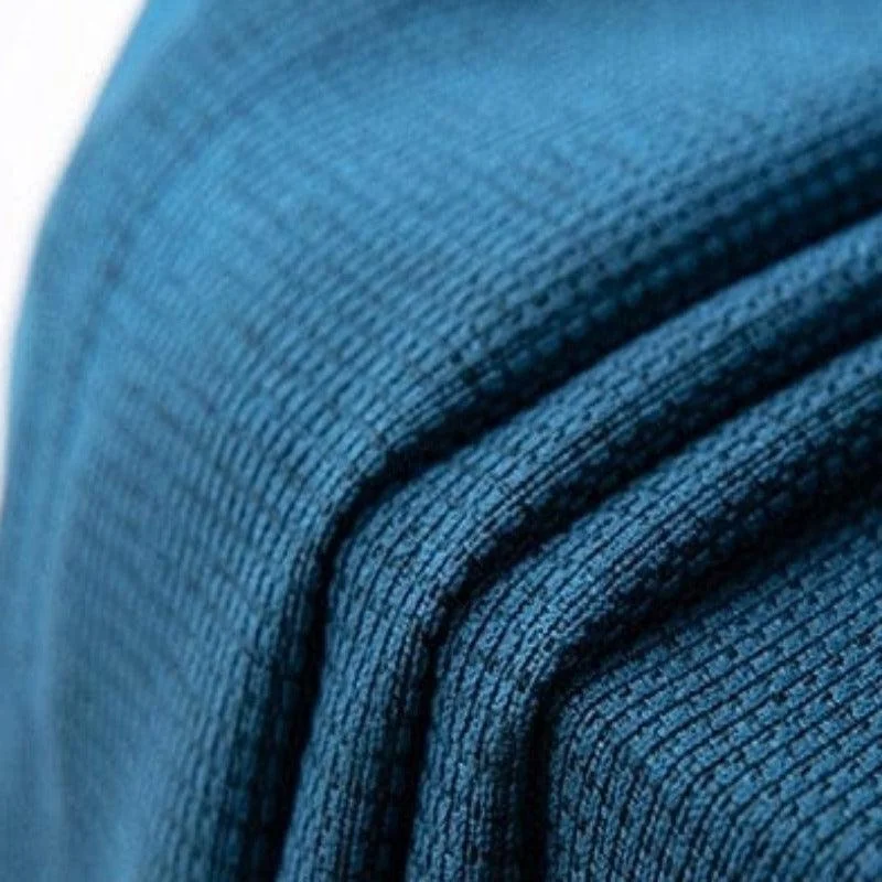 Rideau bleu pétrole en tissu polyester texturé
