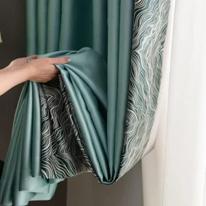 Rideau en polyester vert style chic