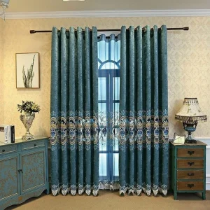 Rideau occultant bleu marine en tissu polyester