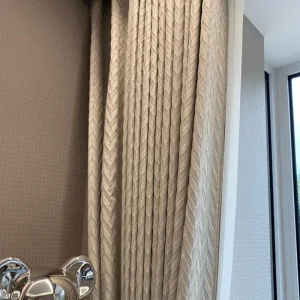 Rideau épais beige motif chevron