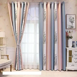 Rideau Rose Et Bleu