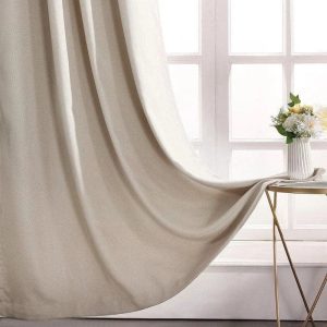 Rideau velours beige contemporain à texture soyeuse