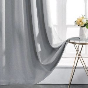 Rideau velours gris perle contemporain texturé uni