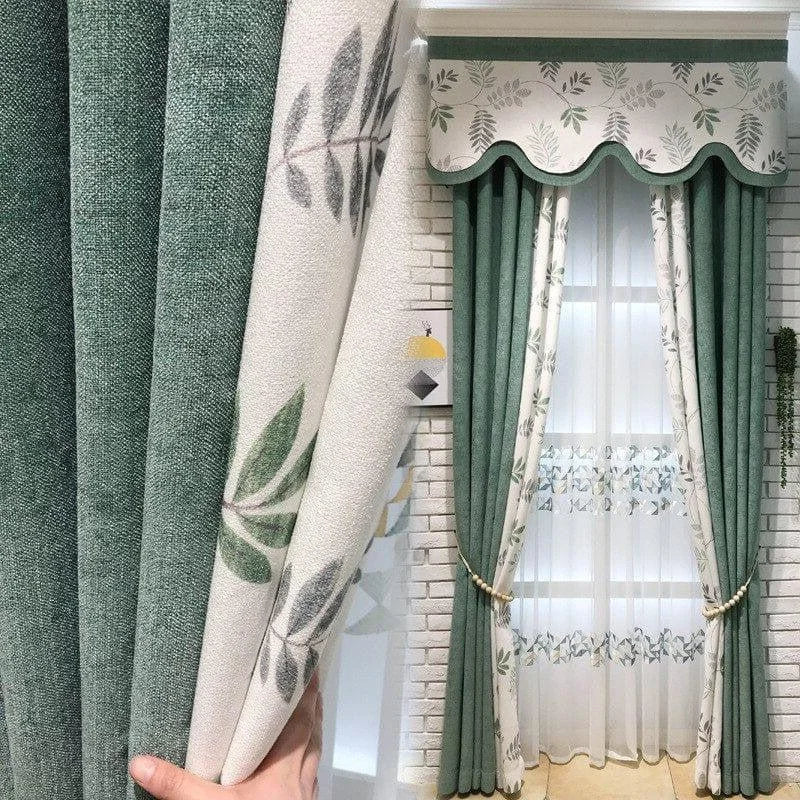 Rideau Vert Et Blanc
