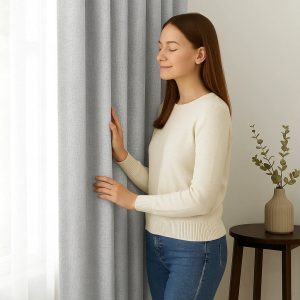 Voilage gris clair de 3m de hauteur
