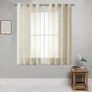 Voilage transparent couleur beige lin